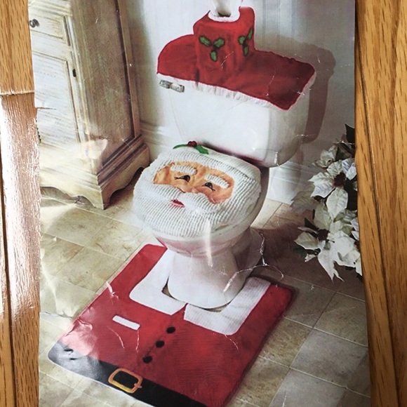 NWT Bathroom Christmas Mat Cover/Decorations - Picture 2 of 4